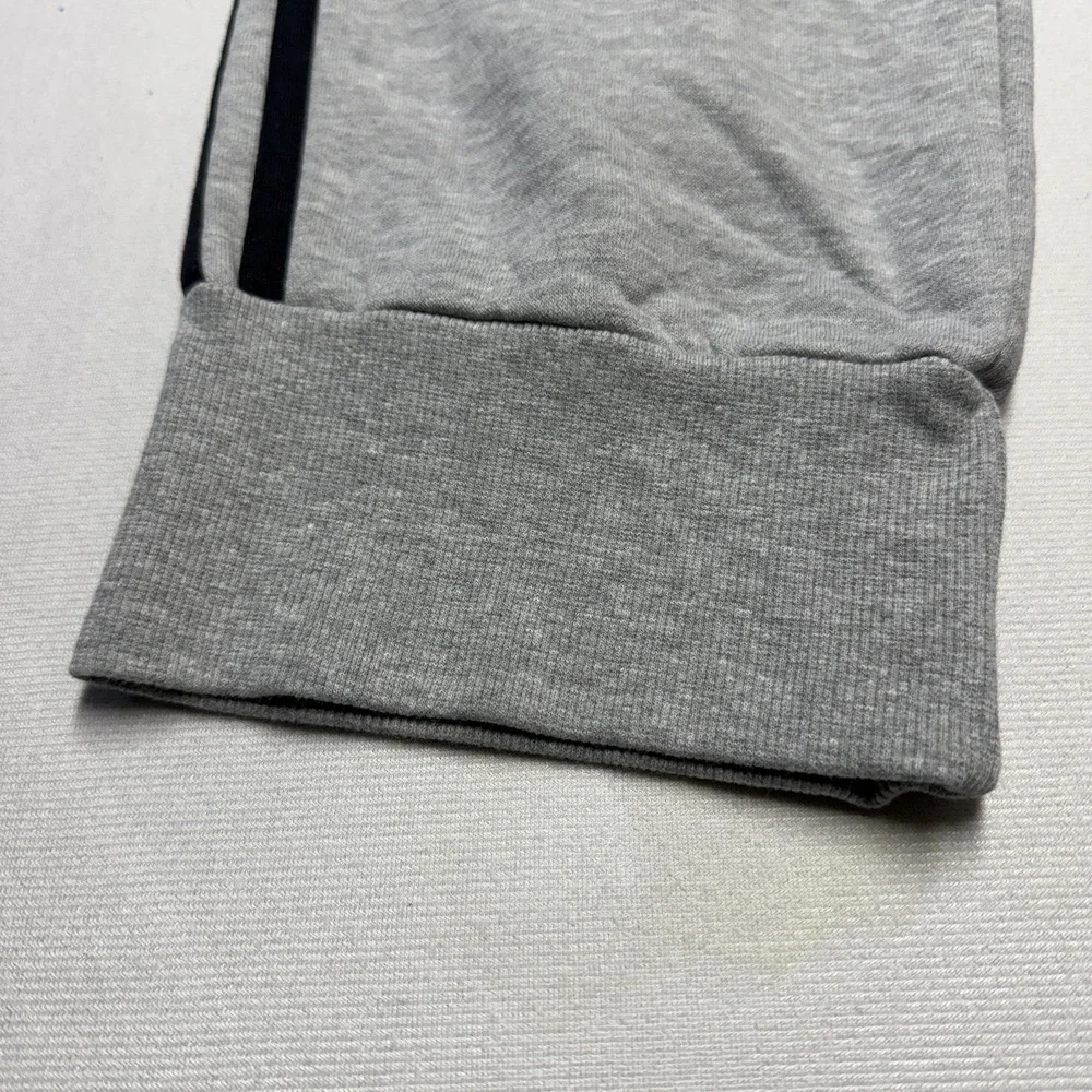 Adidas Slim 3S Sweatpants XXL 2XL Heather Gray Black Tapered Leg Basketball New
